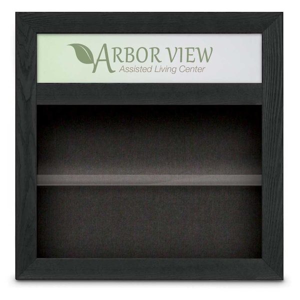 Outdoor Enclosed Combo Board, 42"x32", Bronze Frame/Green & Cloud
